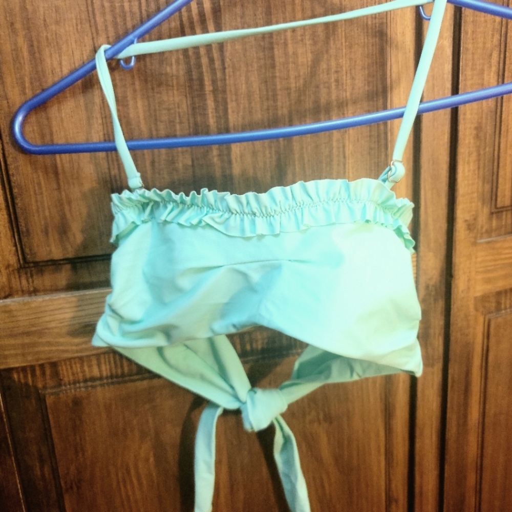 Shein Mint Green Ruffled Tie Bikini M